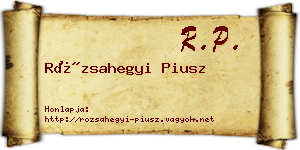 Rózsahegyi Piusz névjegykártya